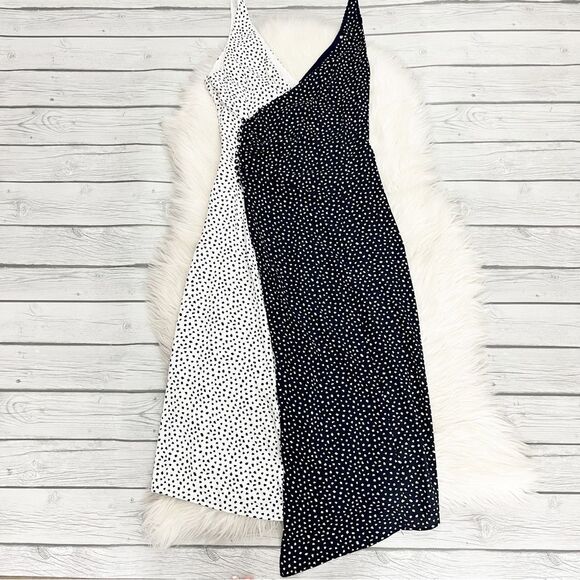 MANGO Wrap Contrasted Bodice Dress - Picture 1 of 8